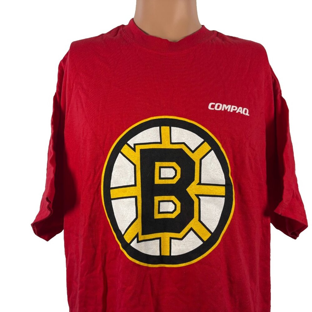 Vintage Boston Bruins T Shirt Mens Size XL NHL Hockey Compaq Computer Promo 90s